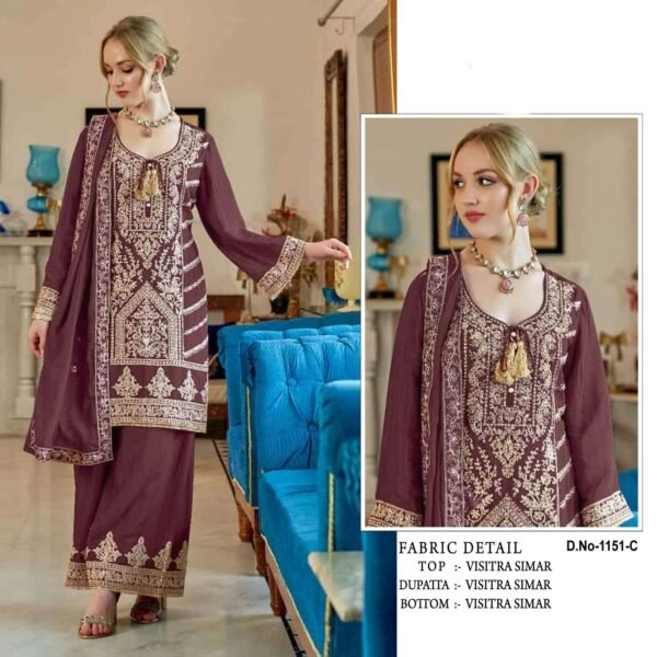 Designer Pakistani Suit Palazzo styles - Image 3