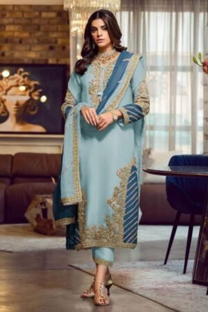 Heavy Fox Georgette with Embroidery